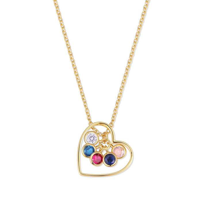Custom Heart Birthstone Charm Pendant