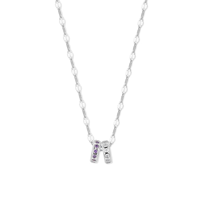 Custom Stackable Petite Birthstone Charm Necklace