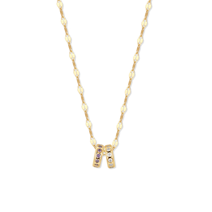 Custom Stackable Petite Birthstone Charm Necklace