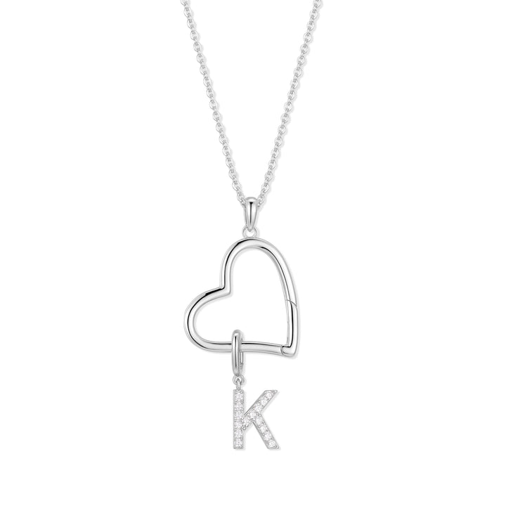 Custom Initial Open Heart Necklace