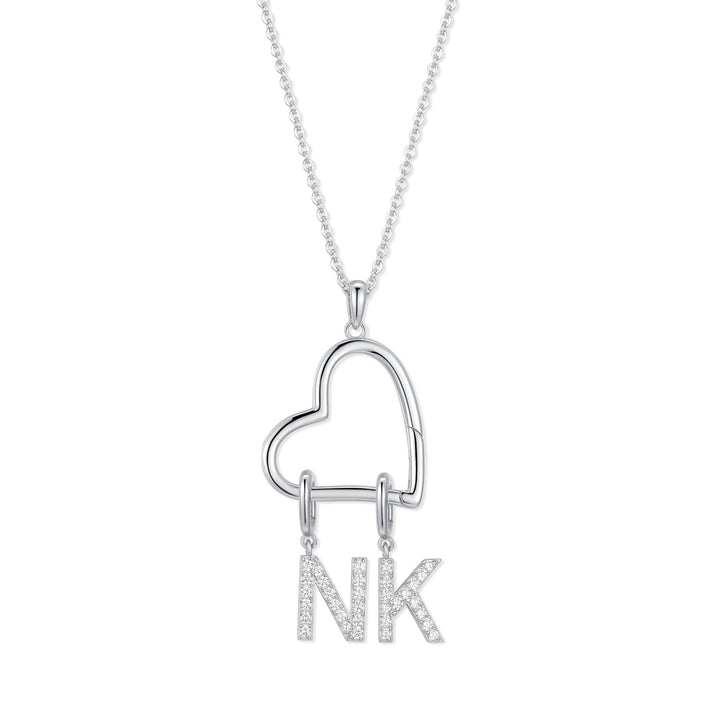 Custom Initial Open Heart Necklace