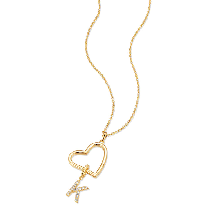 Custom Initial Open Heart Necklace