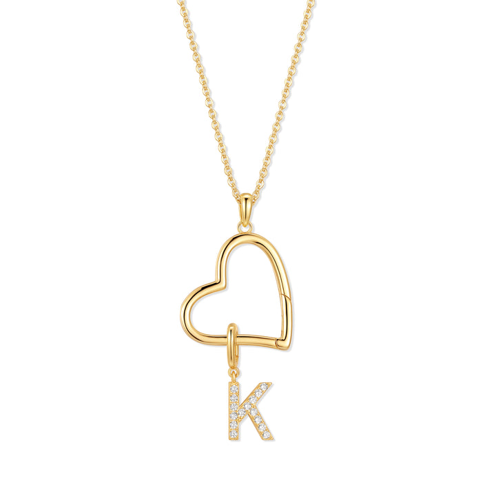 Custom Initial Open Heart Necklace