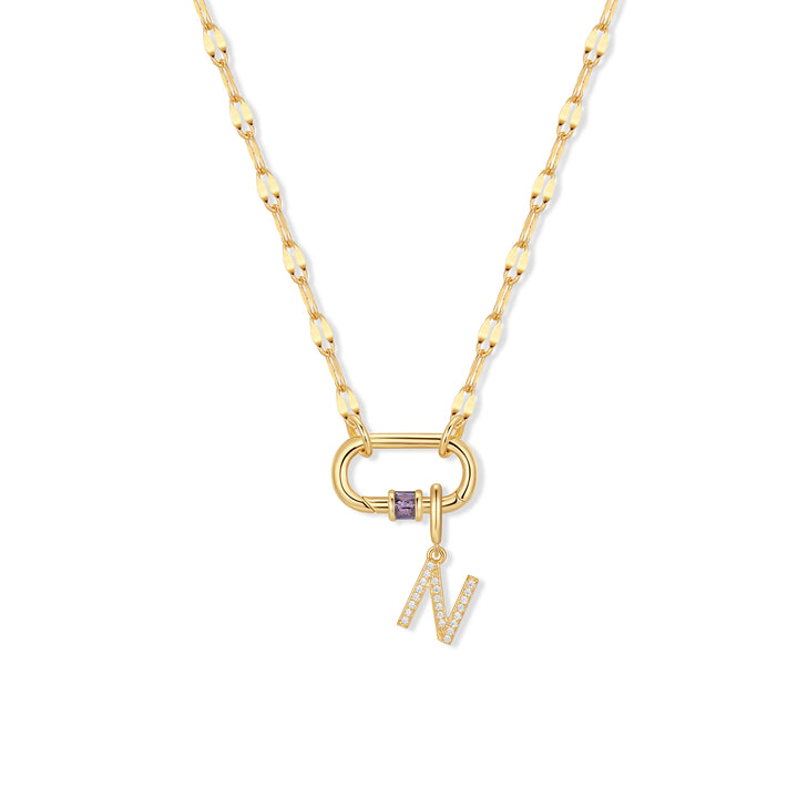 Build Your Own Custom Carabiner Birthstone Charm Necklace