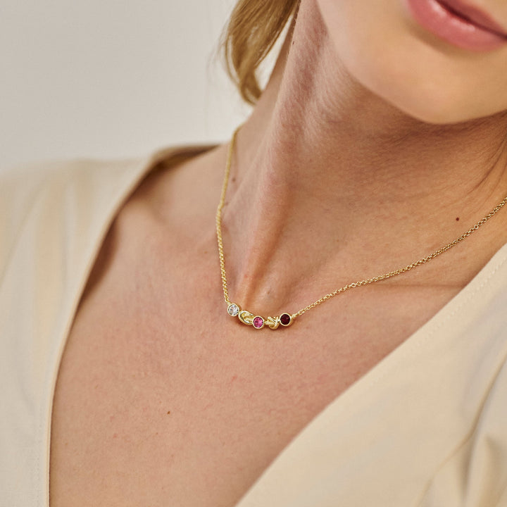 Custom Love Knot Birthstone Necklace