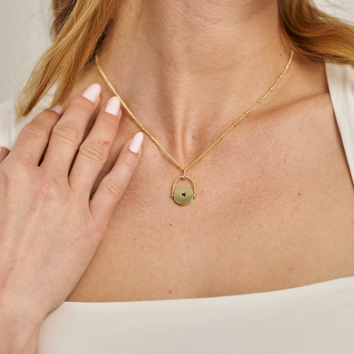 Custom Birthstone Spinner Name Necklace