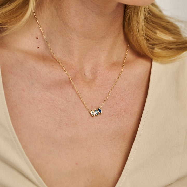 Custom Marquise Birthstone Necklace