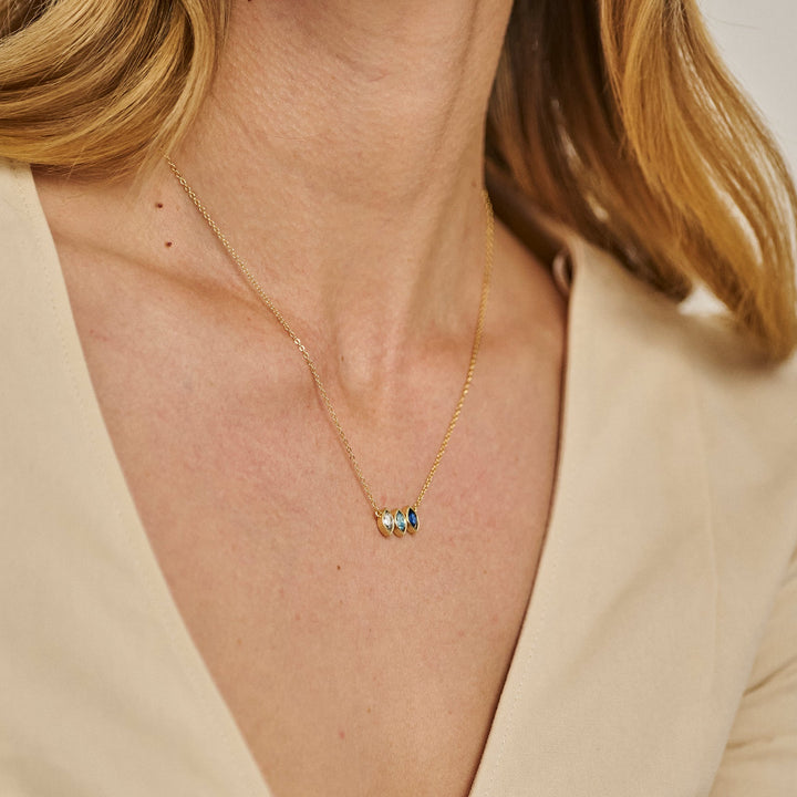 Custom Marquise Birthstone Necklace