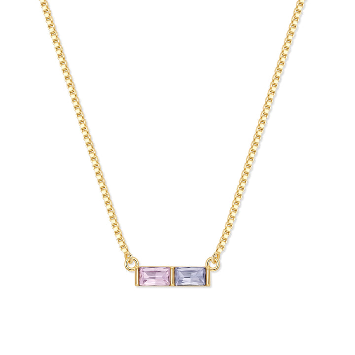 Custom Baguette Birthstone Necklace