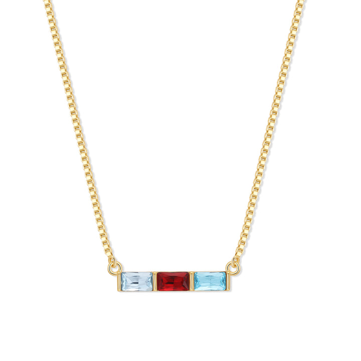 Custom Baguette Birthstone Necklace