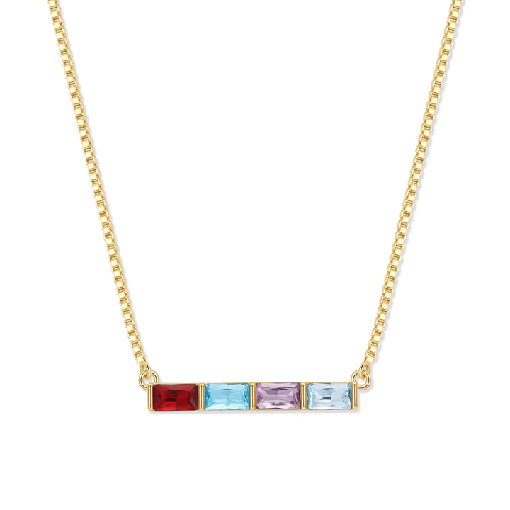 Custom Baguette Birthstone Necklace
