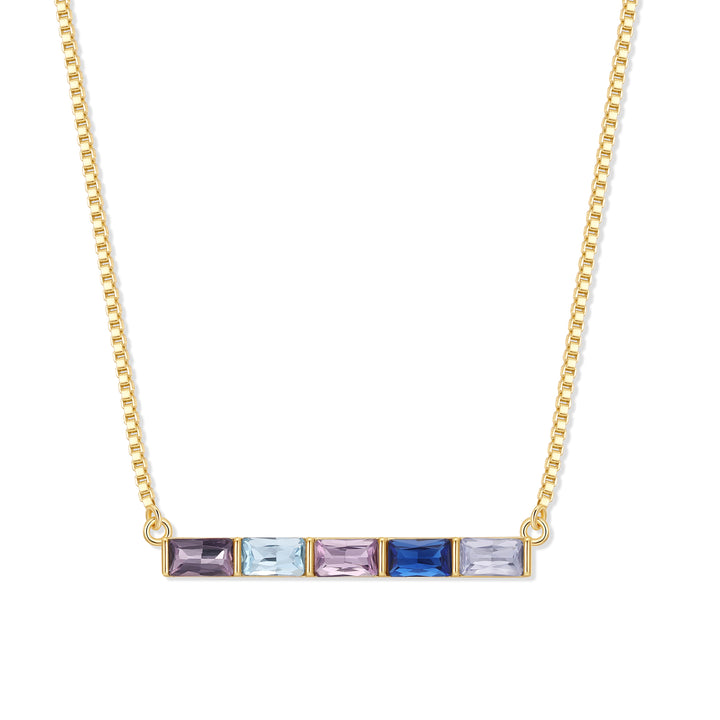 Custom Baguette Birthstone Necklace