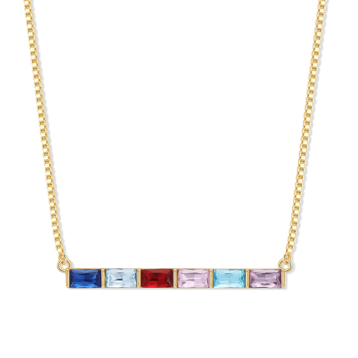 Custom Baguette Birthstone Necklace