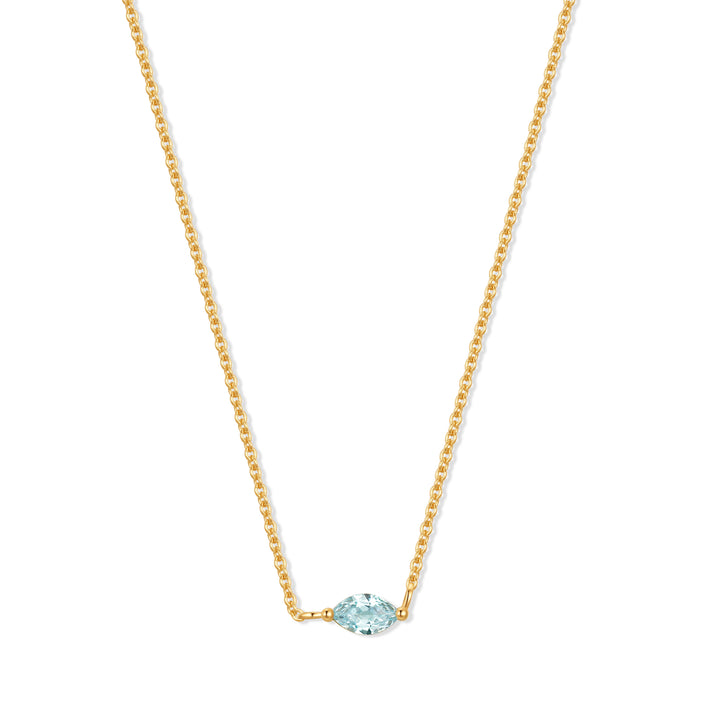 Custom Petal Marquise Birthstone Necklace