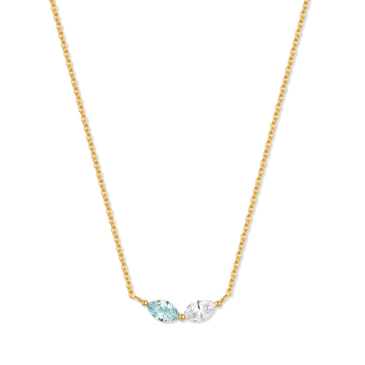 Custom Petal Marquise Birthstone Necklace