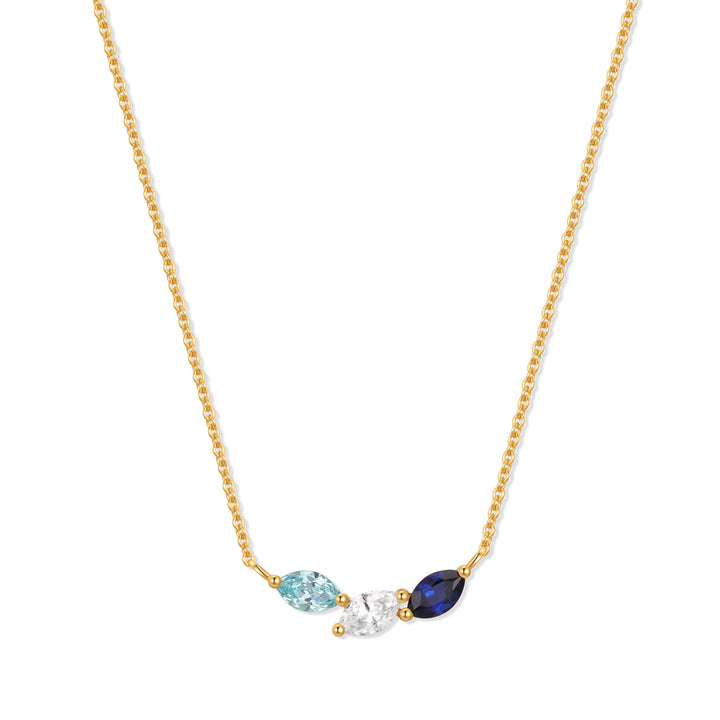Custom Petal Marquise Birthstone Necklace