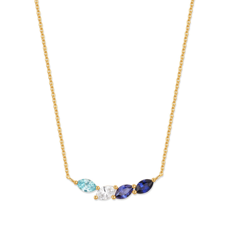 Custom Petal Marquise Birthstone Necklace