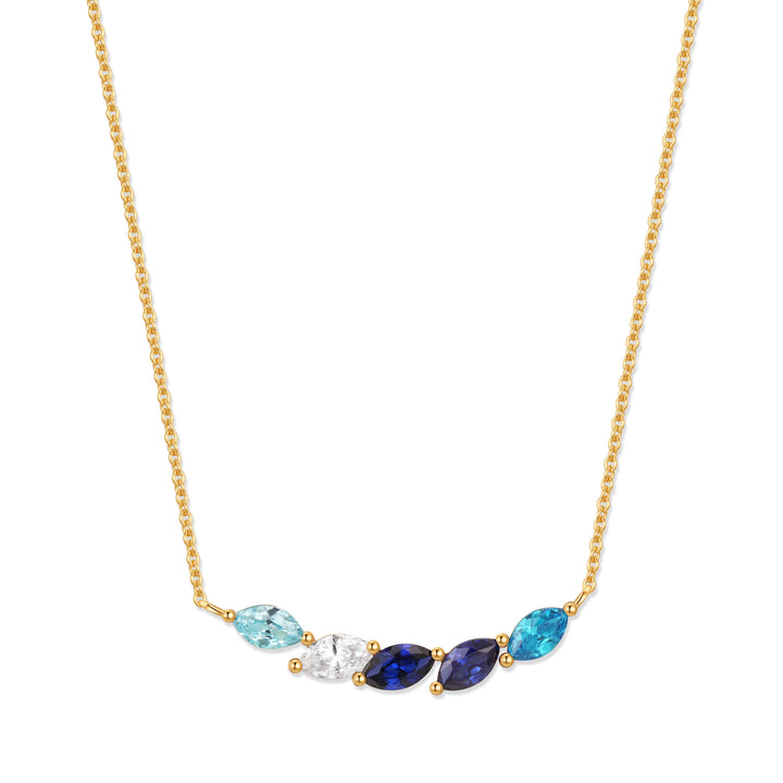 Custom Petal Marquise Birthstone Necklace