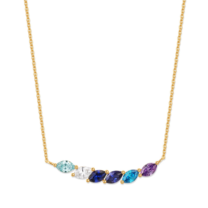 Custom Petal Marquise Birthstone Necklace