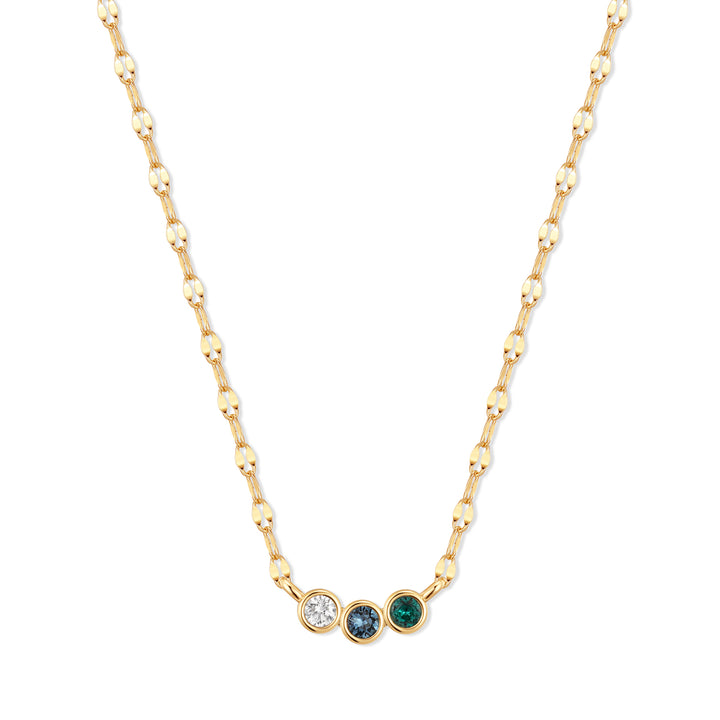 Custom Family Bezel Birthstone Necklace