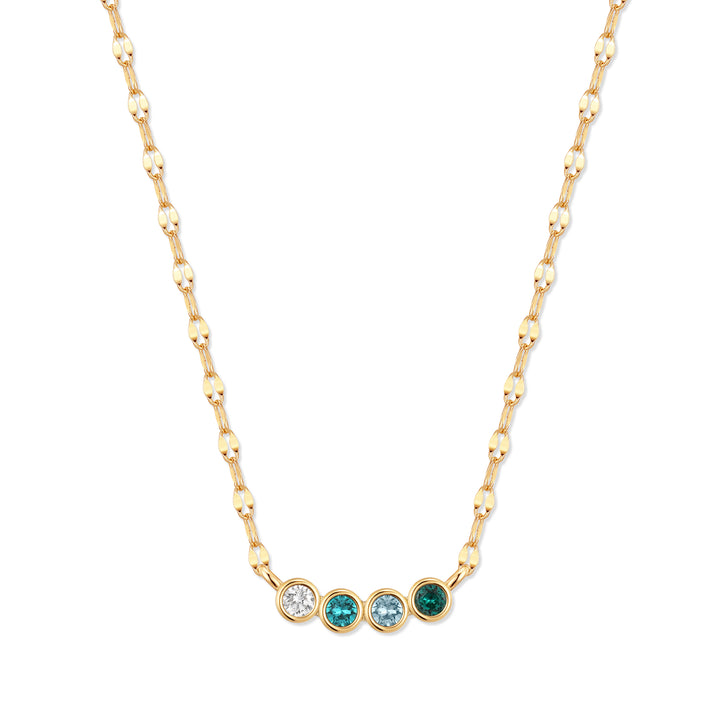 Custom Family Bezel Birthstone Necklace