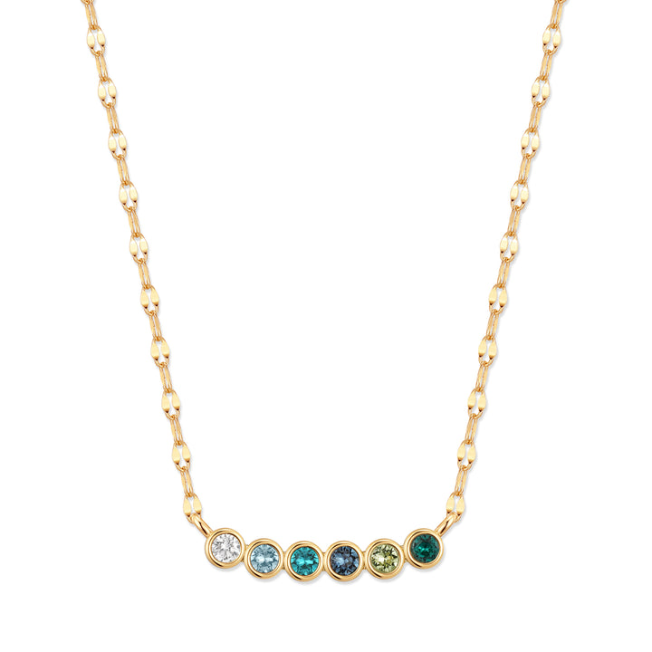 Custom Family Bezel Birthstone Necklace