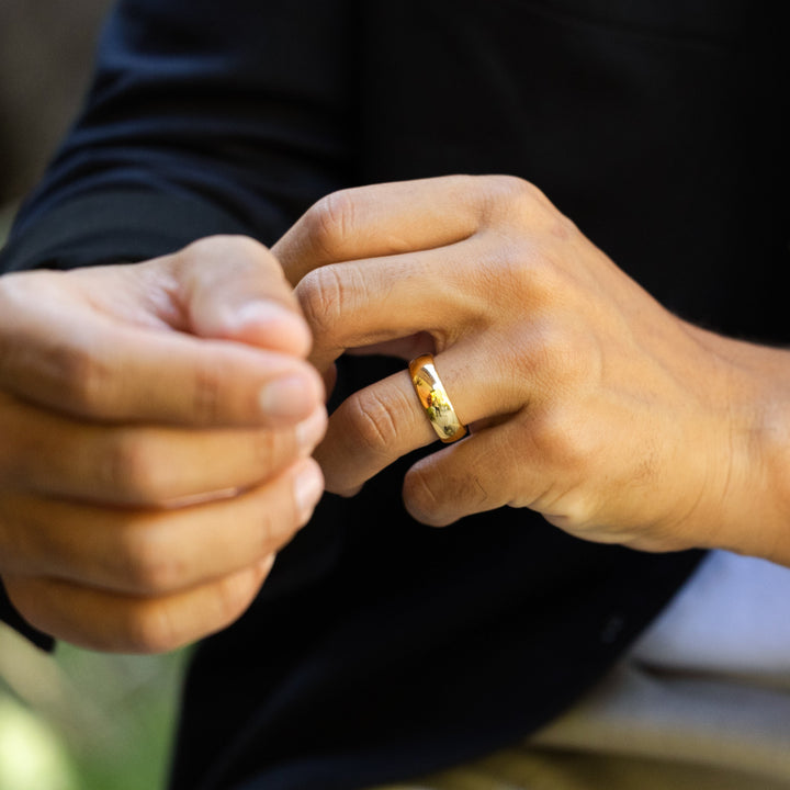 7 mm Gold Comfort Fit Tungsten Band