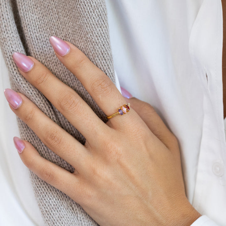 Custom Marquise Birthstone Ring