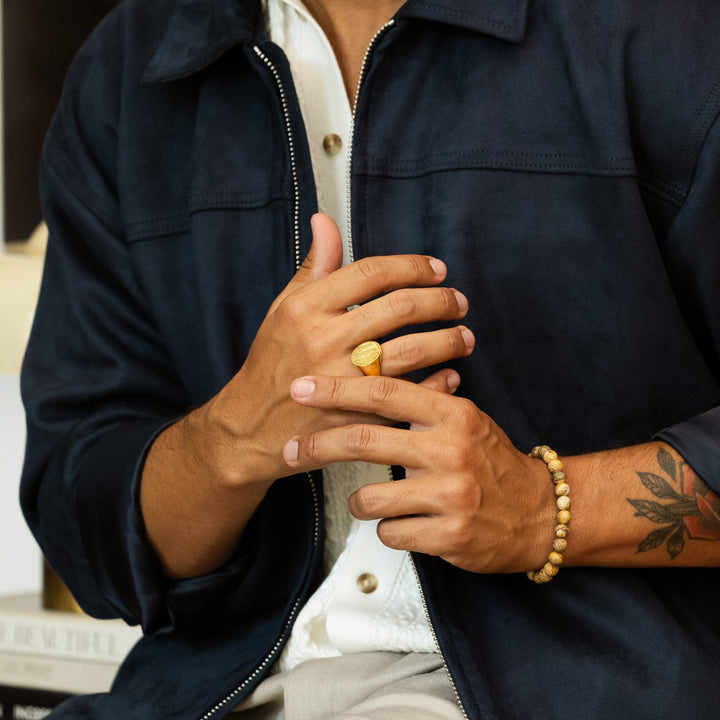 Block Monogram Signet Ring