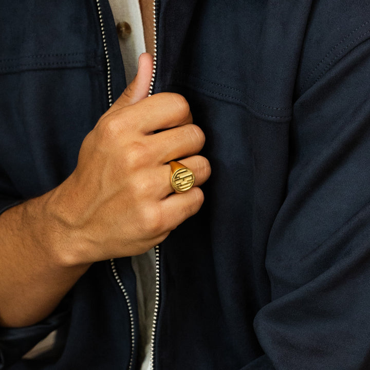 Block Monogram Signet Ring