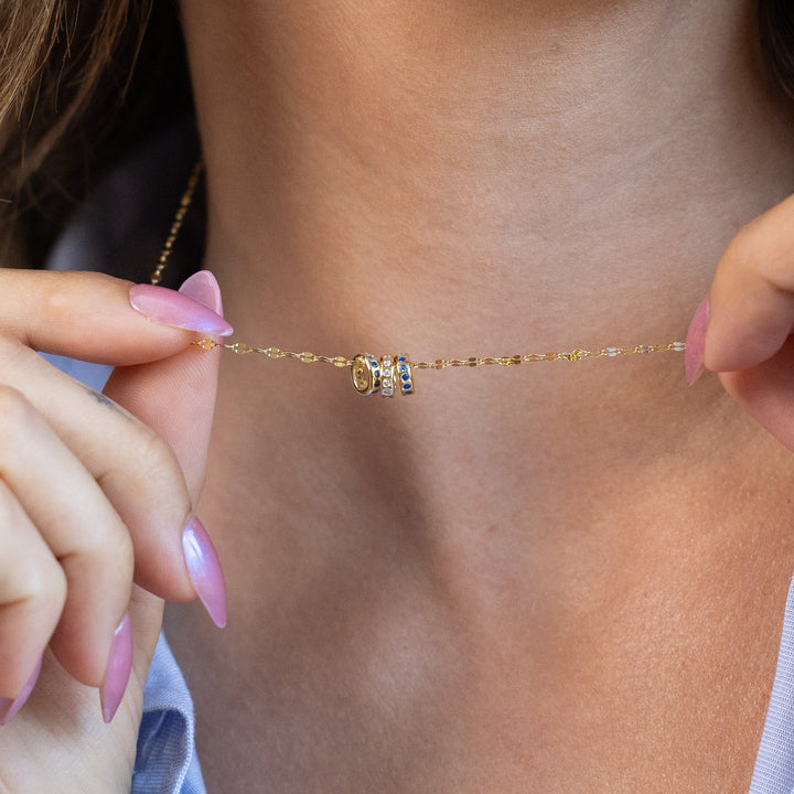 Custom Stackable Petite Birthstone Charm Necklace