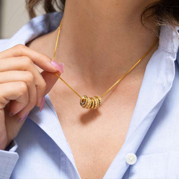 Stackable Engravable Ring Charm Necklace