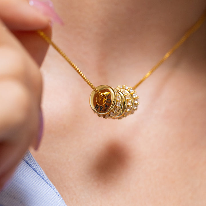 Stackable Engravable Ring Charm Necklace