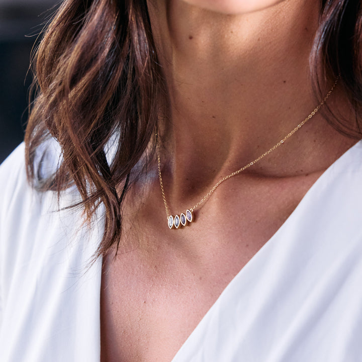 Custom Marquise Birthstone Necklace