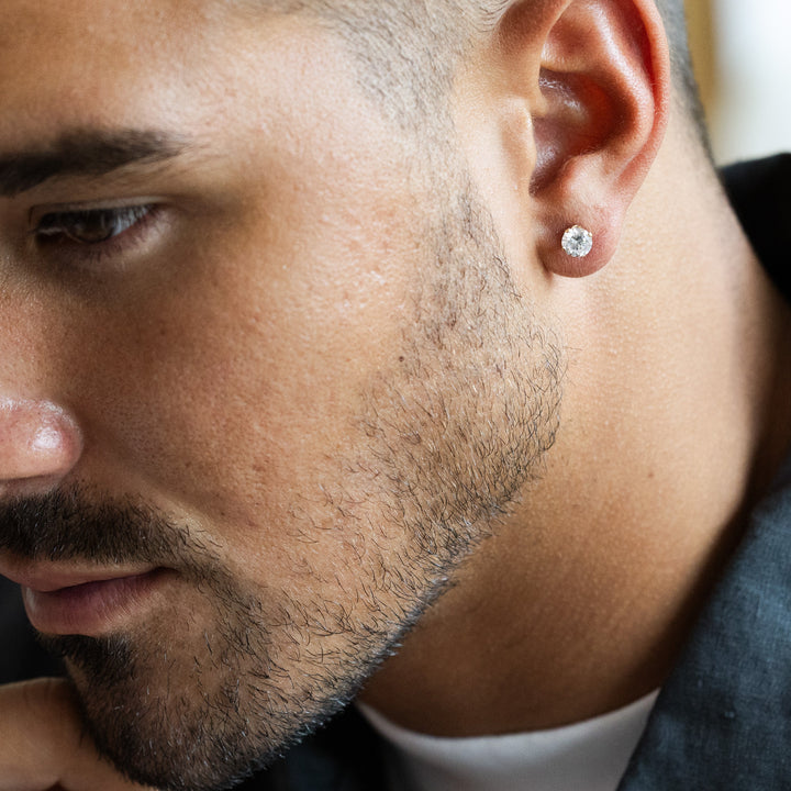 14K Gold Filled Round Diamond CZ 6mm Stud Earrings
