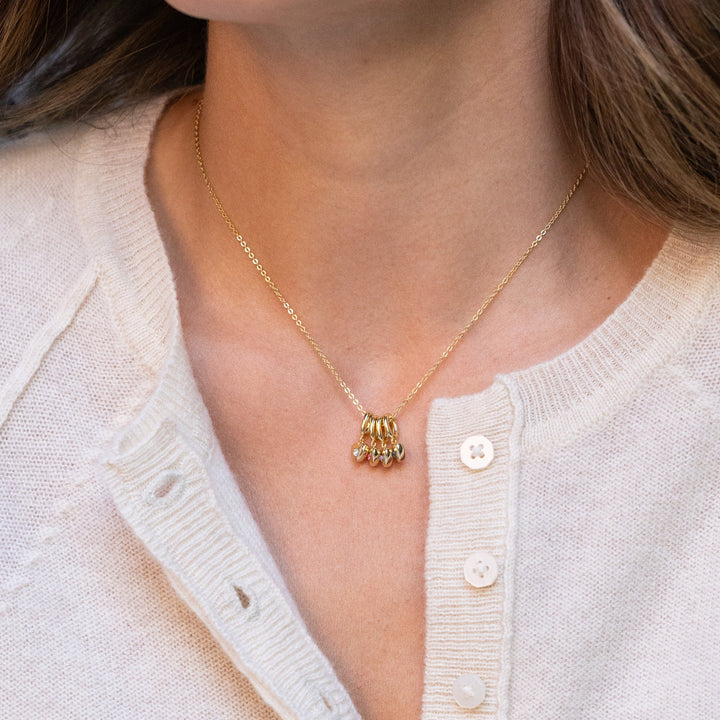 Custom Heart Birthstone Charm Necklace