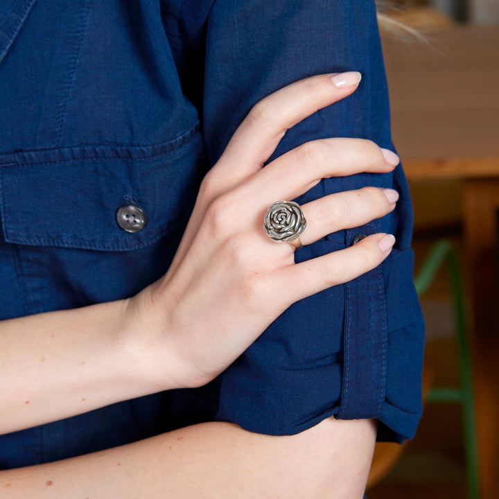 Sterling Silver Rose Ring