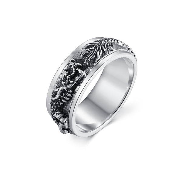 Sterling Silver Dragon Spinner Ring – Mill Rock East