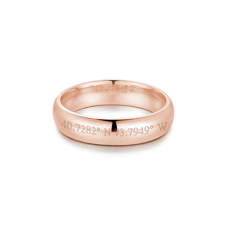 Custom Coordinate 6mm Rose Gold Band