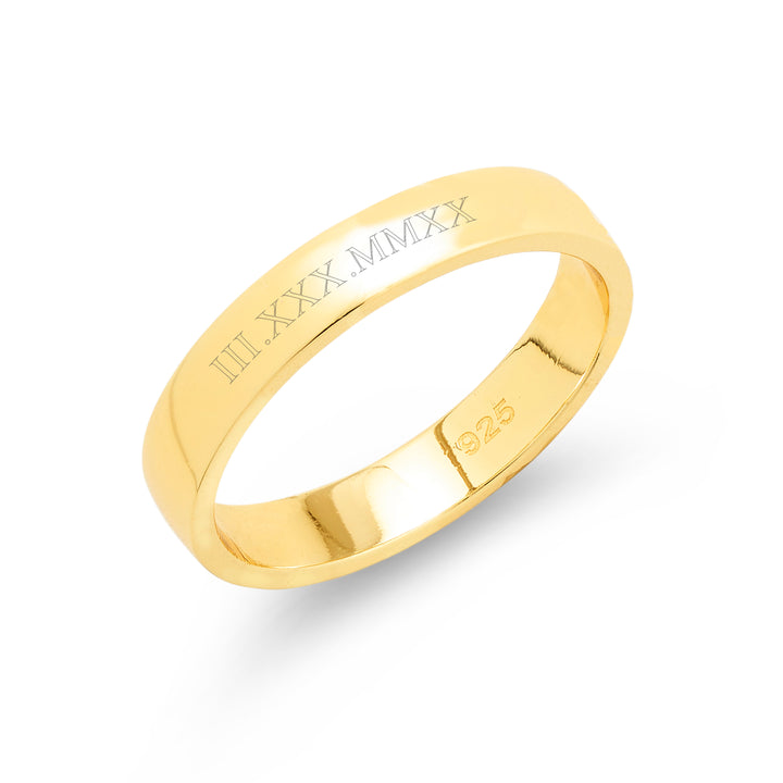 Custom Roman Numeral Gold Ring