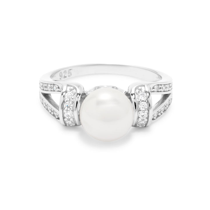 Vintage Style Sterling Silver Pearl Ring