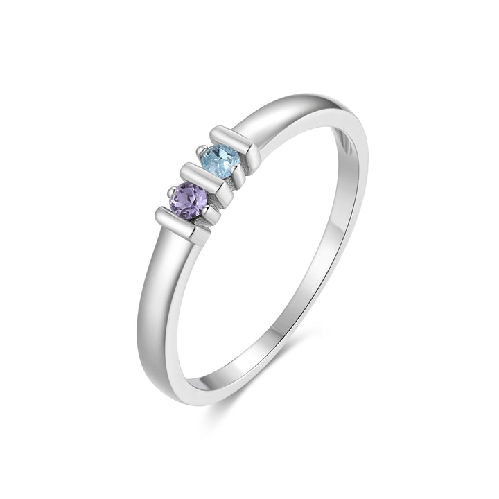 Custom Birthstone Silver Eternity Ring