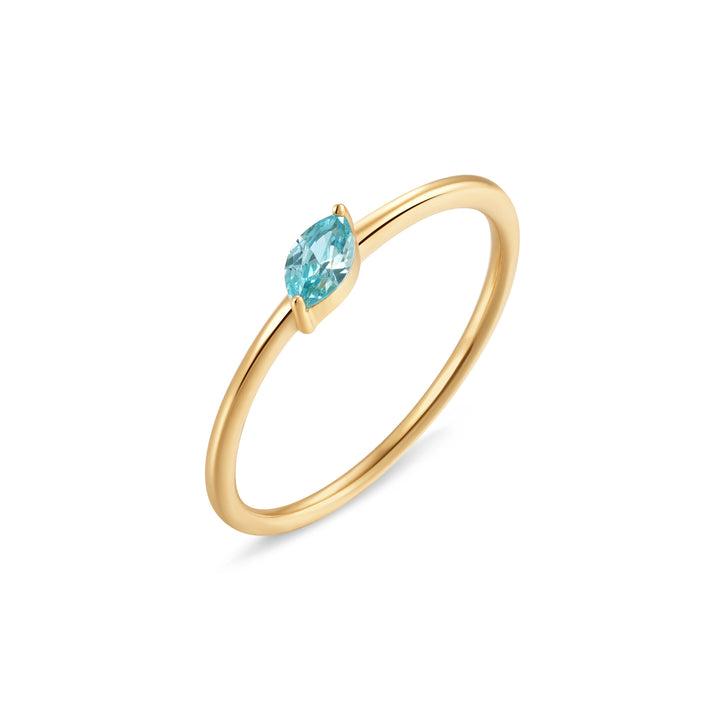 Custom Petal Marquise Birthstone Ring