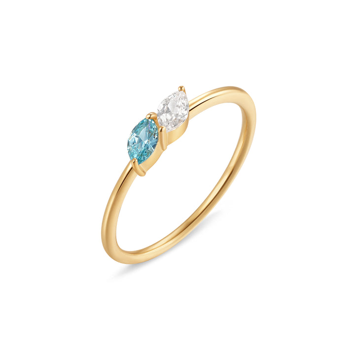 Custom Petal Marquise Birthstone Ring
