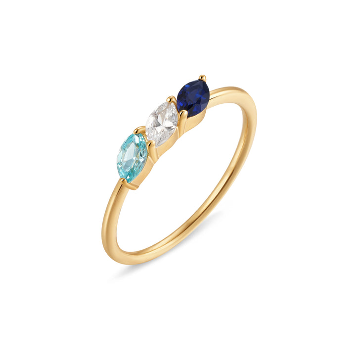 Custom Petal Marquise Birthstone Ring