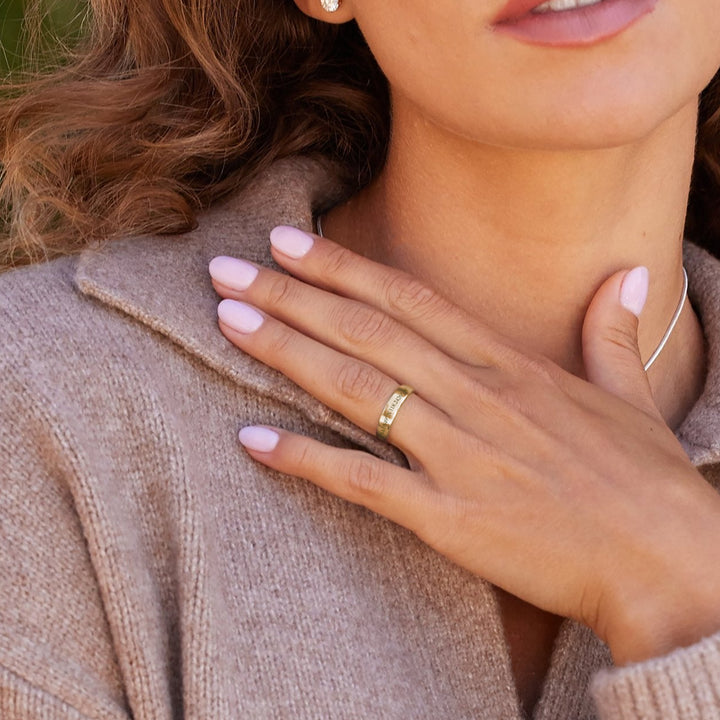 Gold Personalized Coordinate Ring