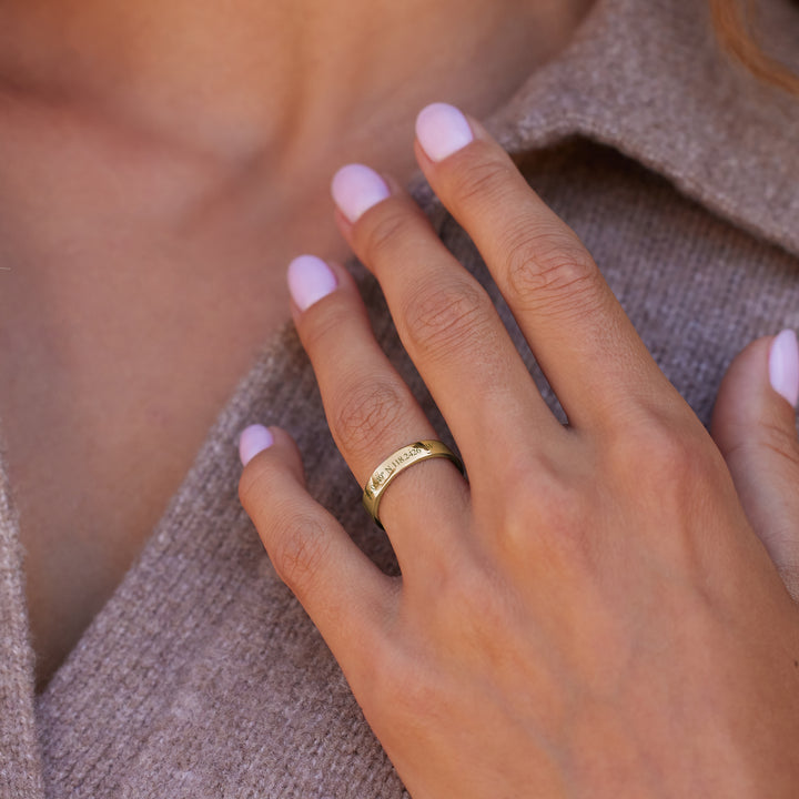 Gold Personalized Coordinate Ring