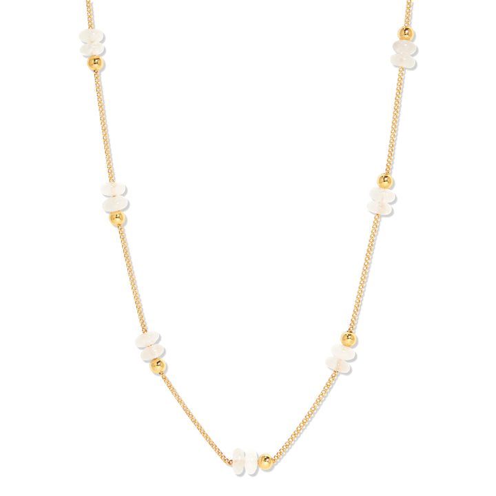 Gold Beaded Birthstone Necklace