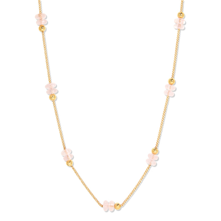 Gold Beaded Birthstone Necklace