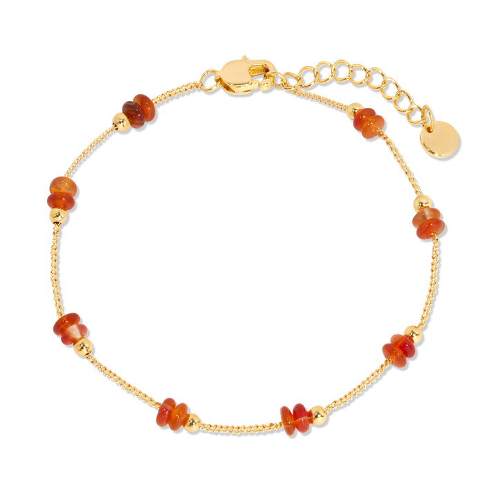 Gold Beaded Birthstone Bracelet